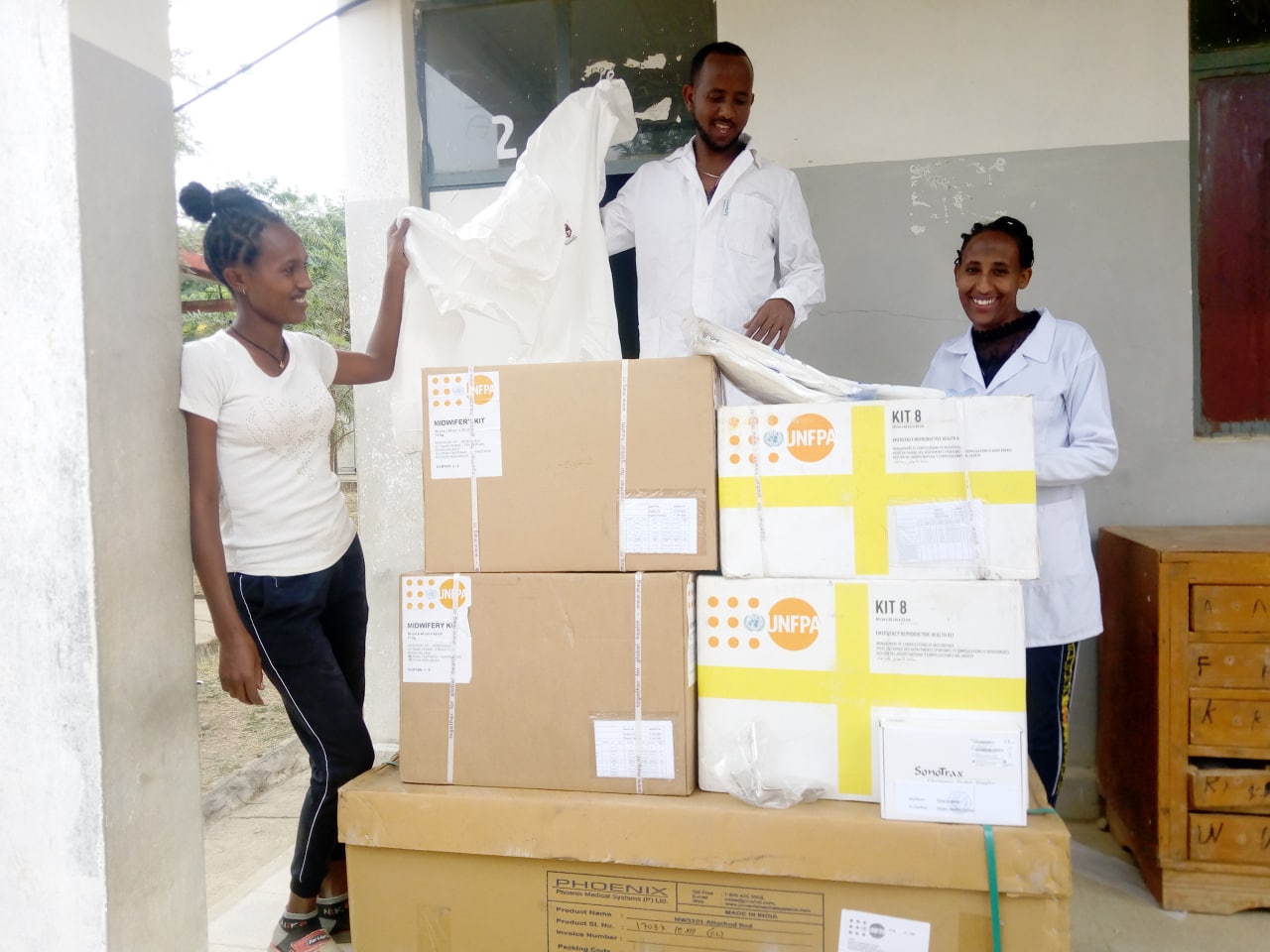 Handover of RH kits in Ahsea health center by EMwA